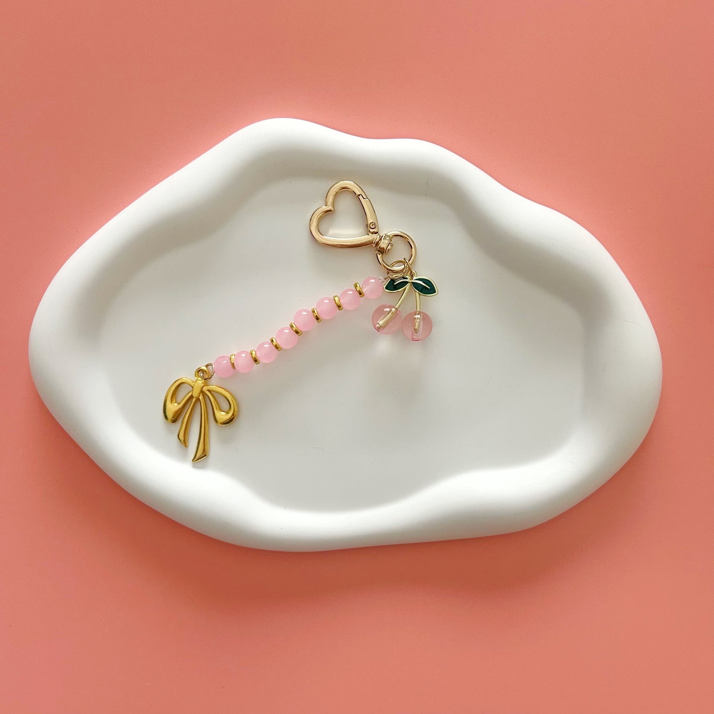 Pink Cherry Bag Charm