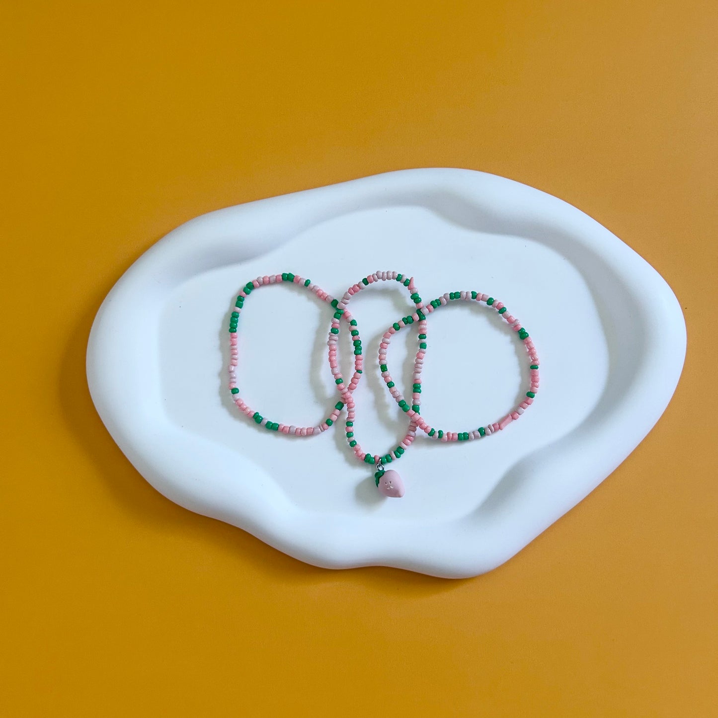 Strawberry Seed Bead Stack