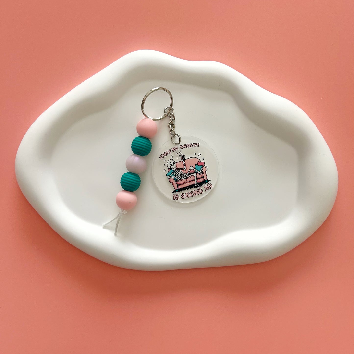 My Anxiety Says No Keychain