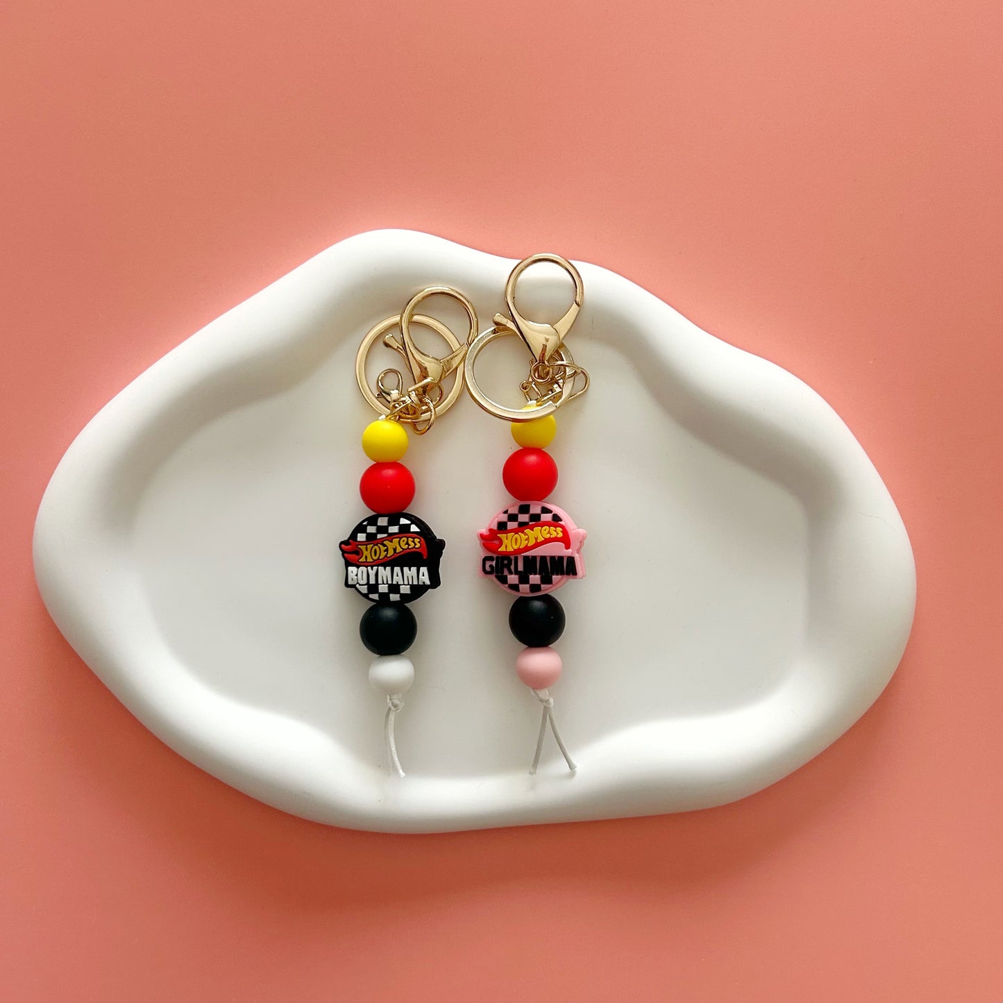 Hot Mess Boy/Girl Mama Keychain