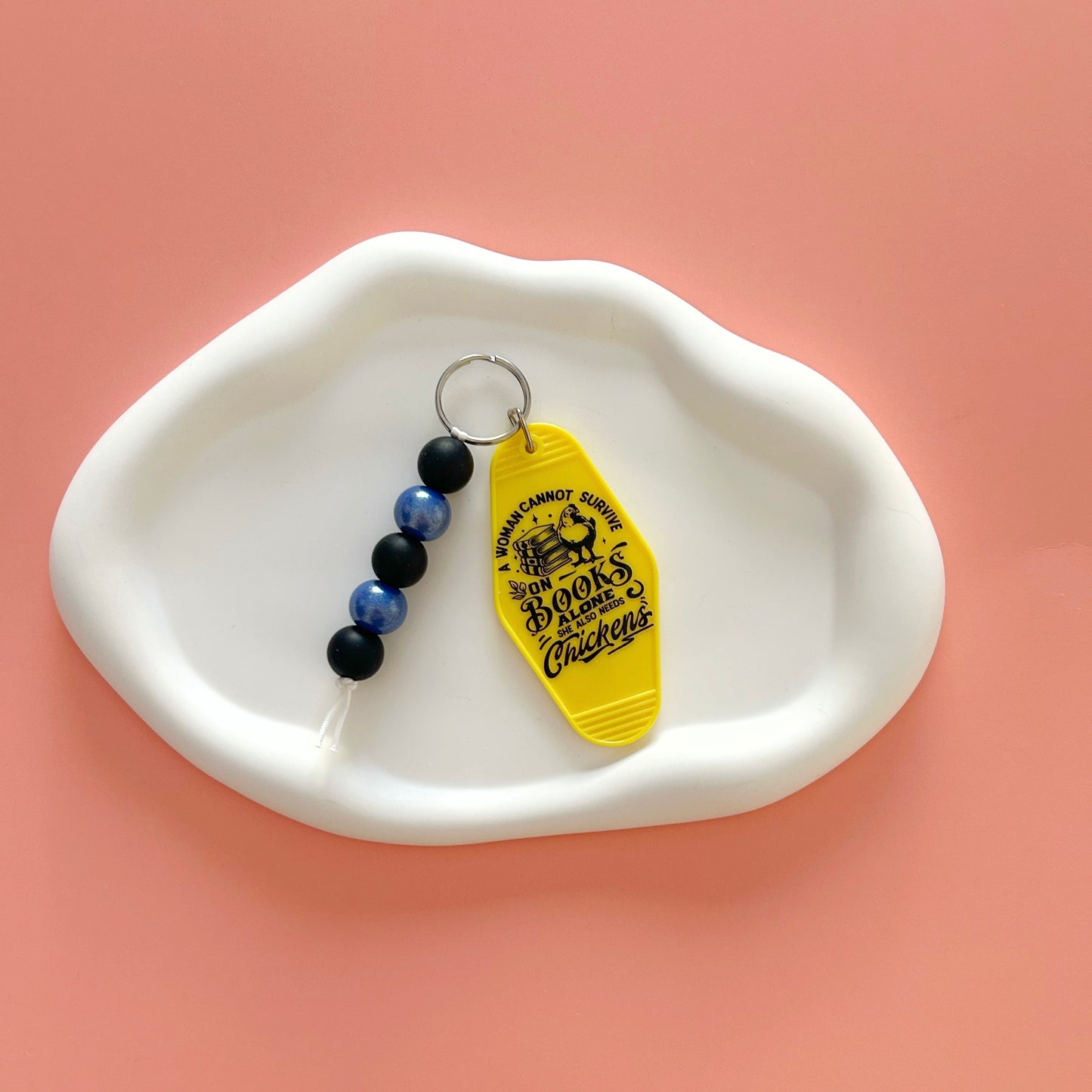 Books and Chickens Keychains