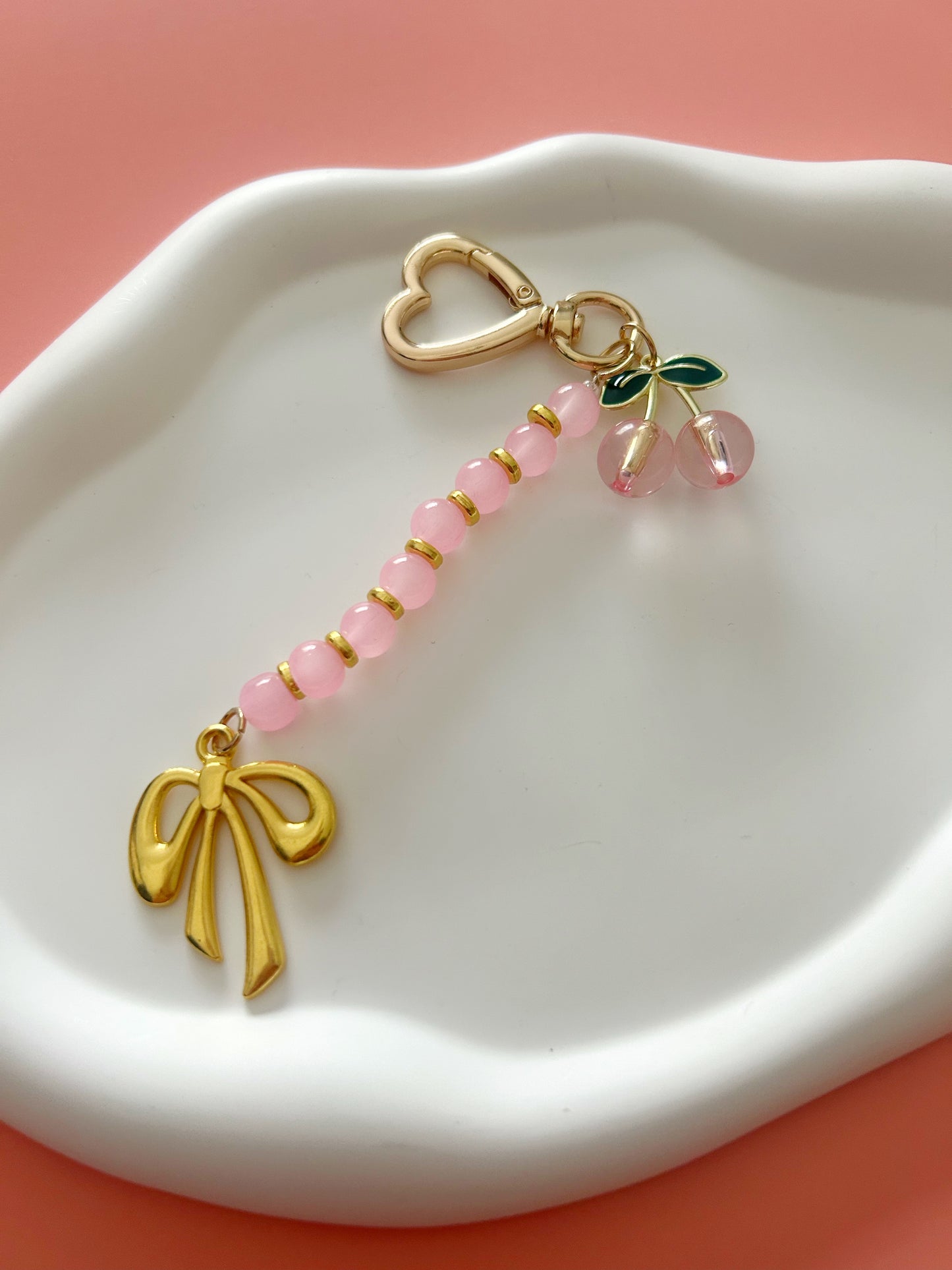 Pink Cherry Bag Charm