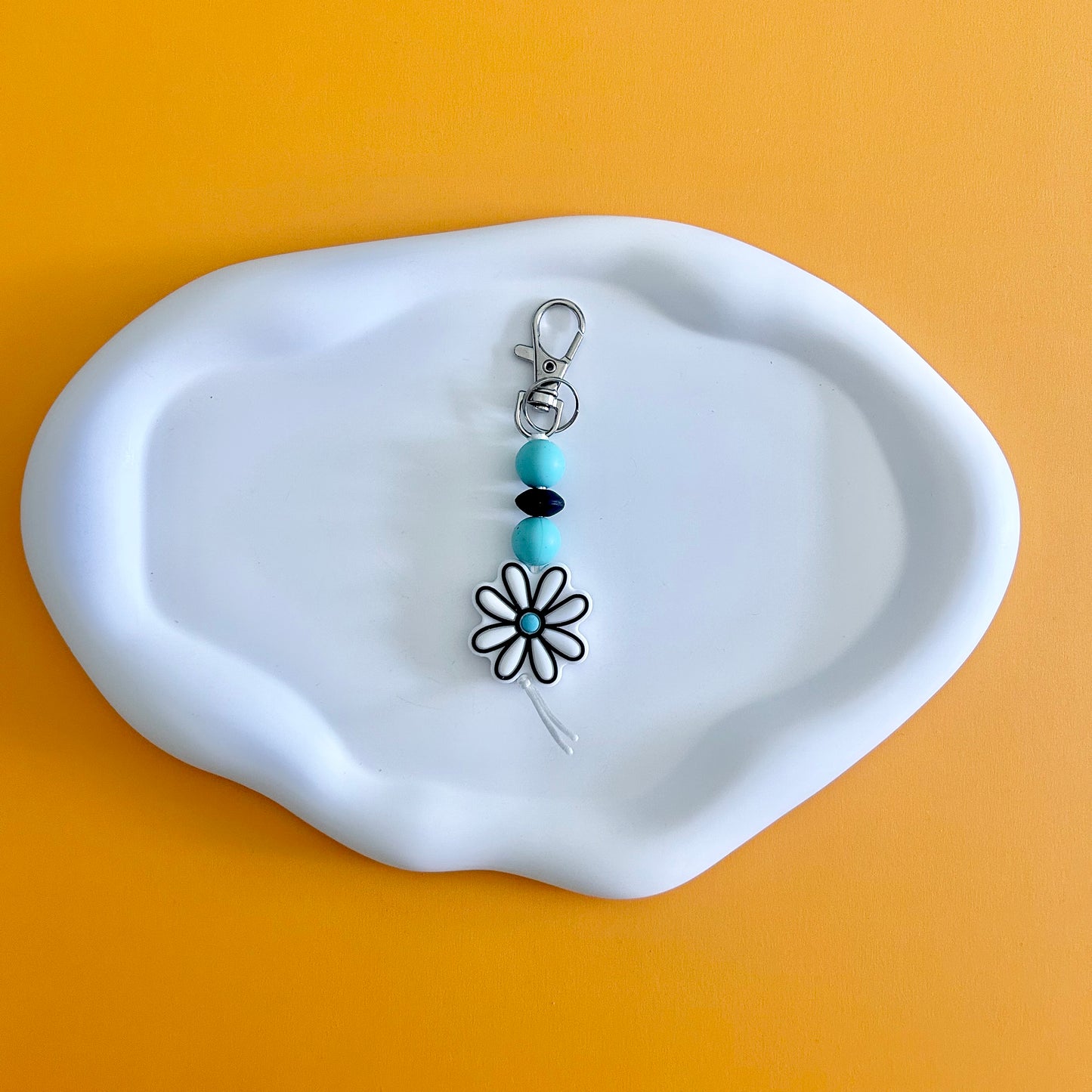 White Flower Backpack Clip