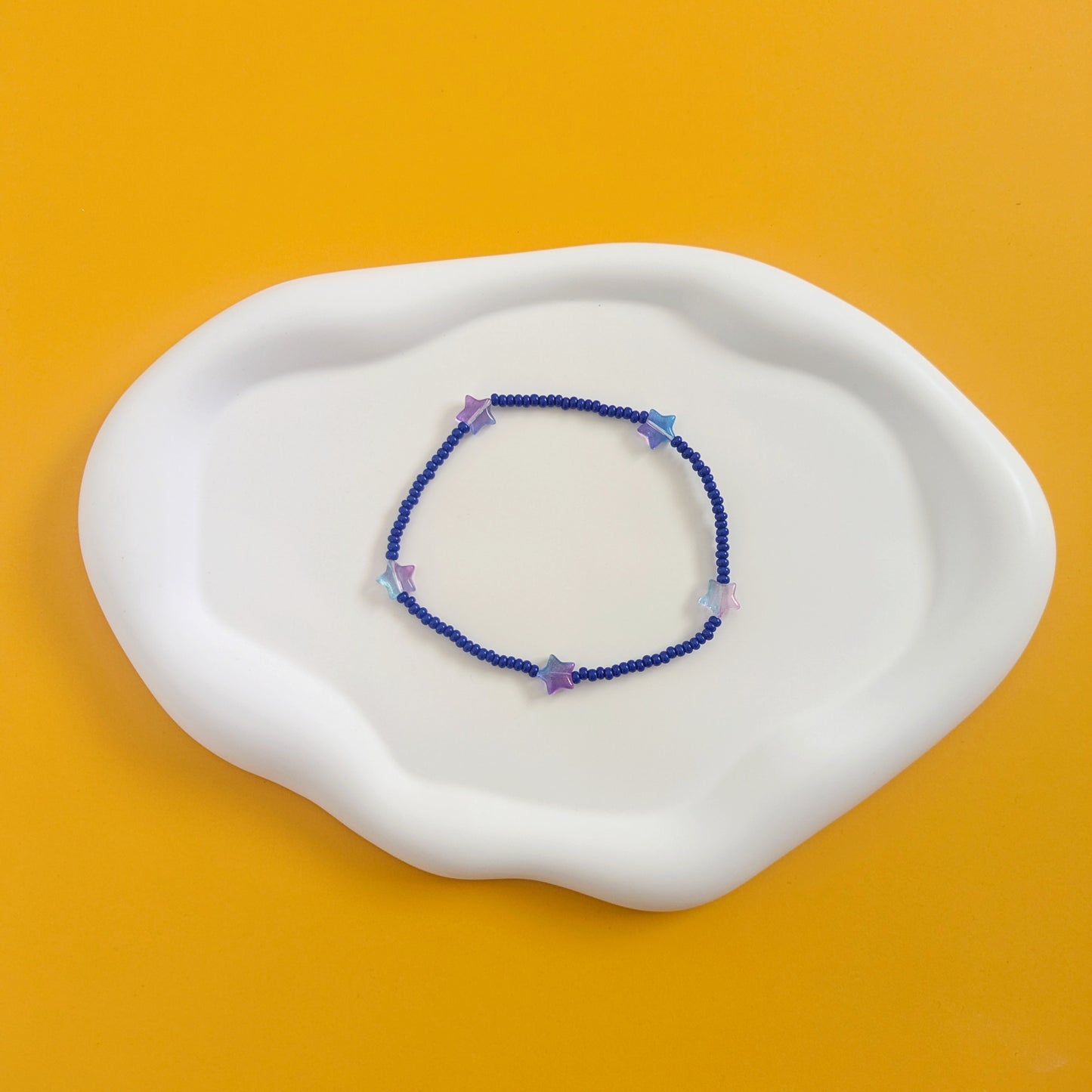 Purple and Blue Star Anklet