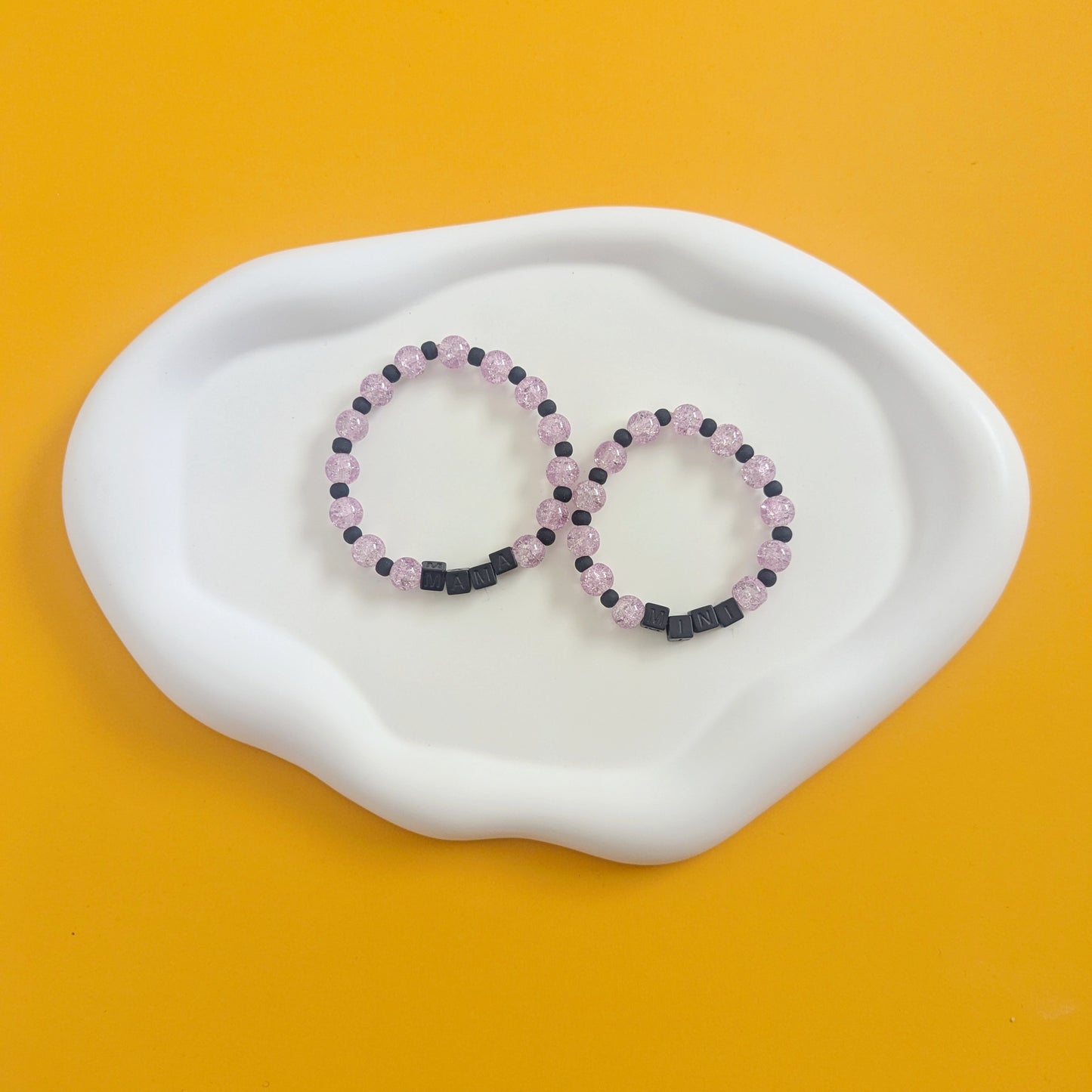 Purple and Black Mama and Mini Bracelets