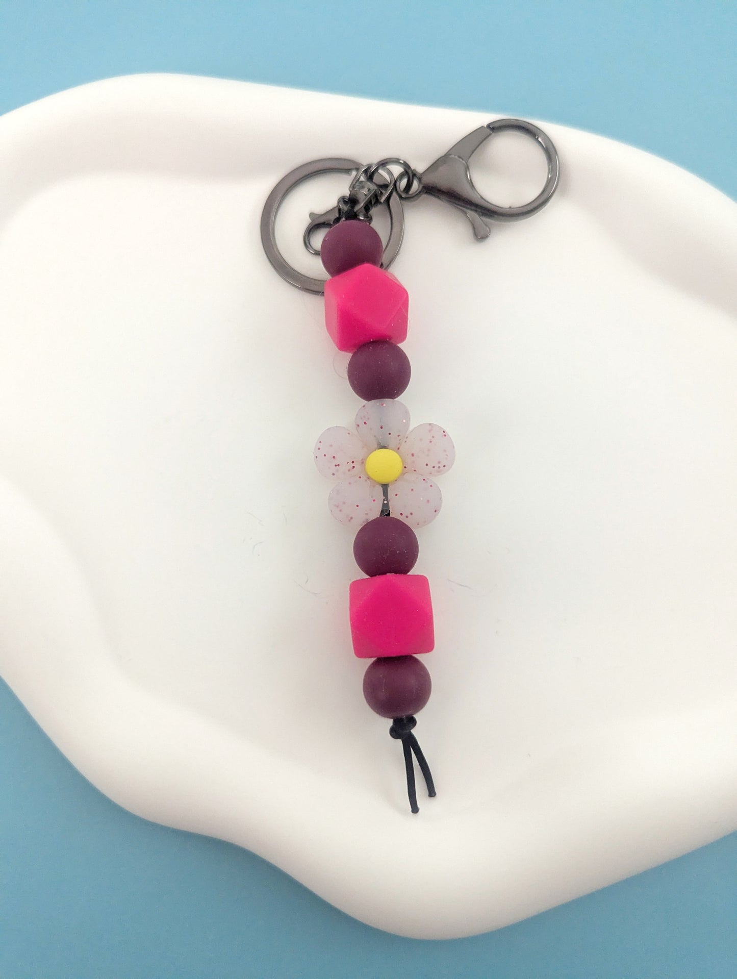 Sparkly Flower Keychain