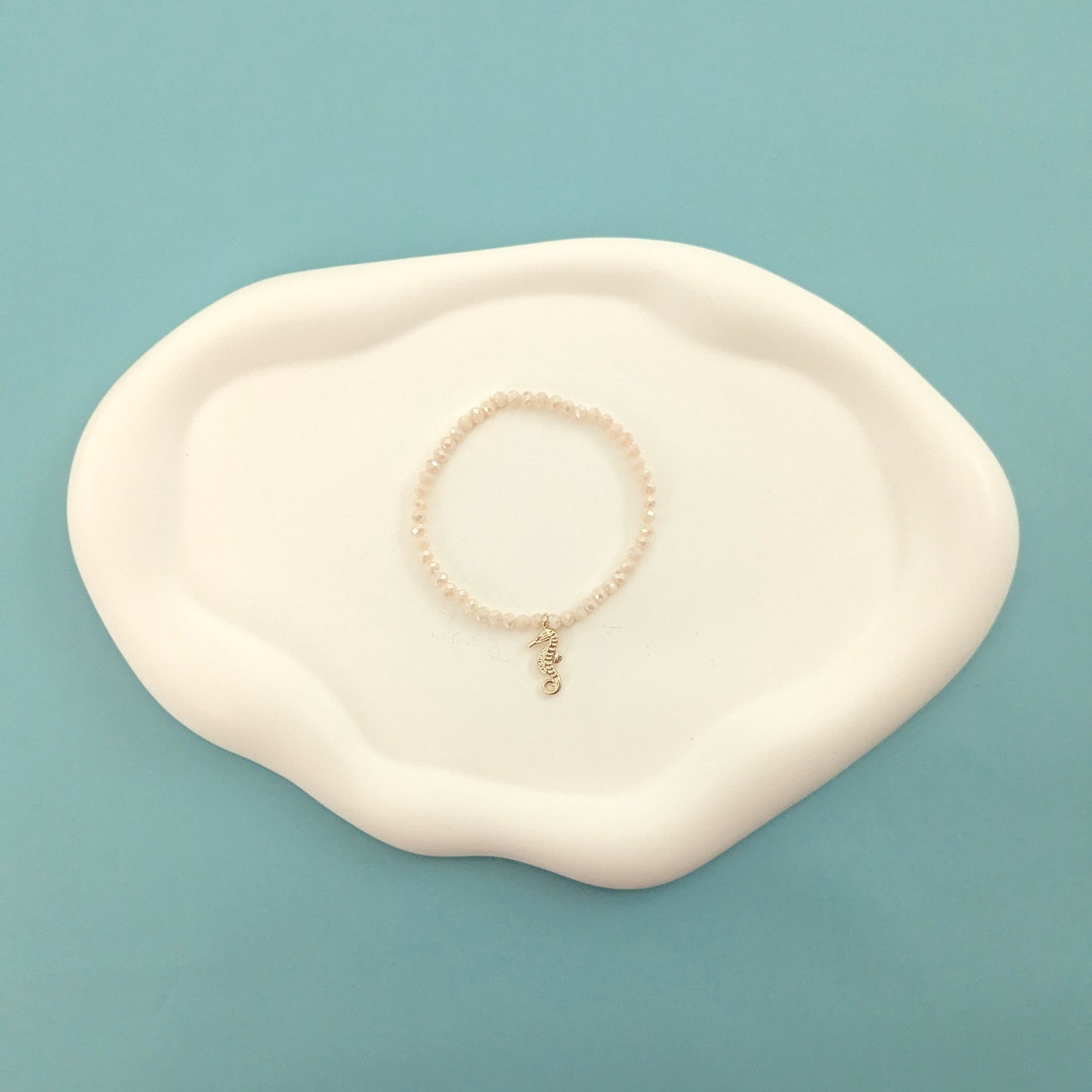 Cream Seahorse Charm Bracelet