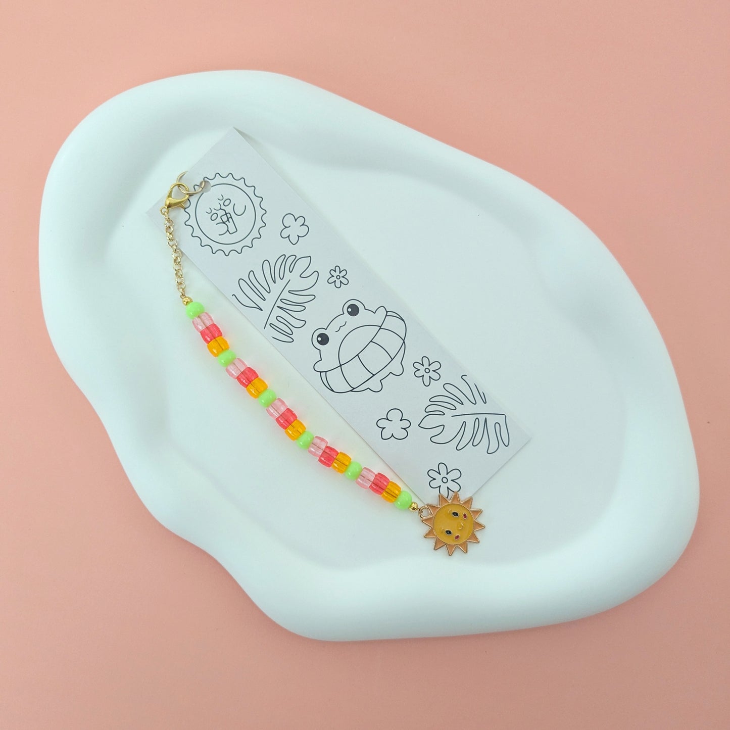 Swimming Frog Bookmark with Sunshine Charm