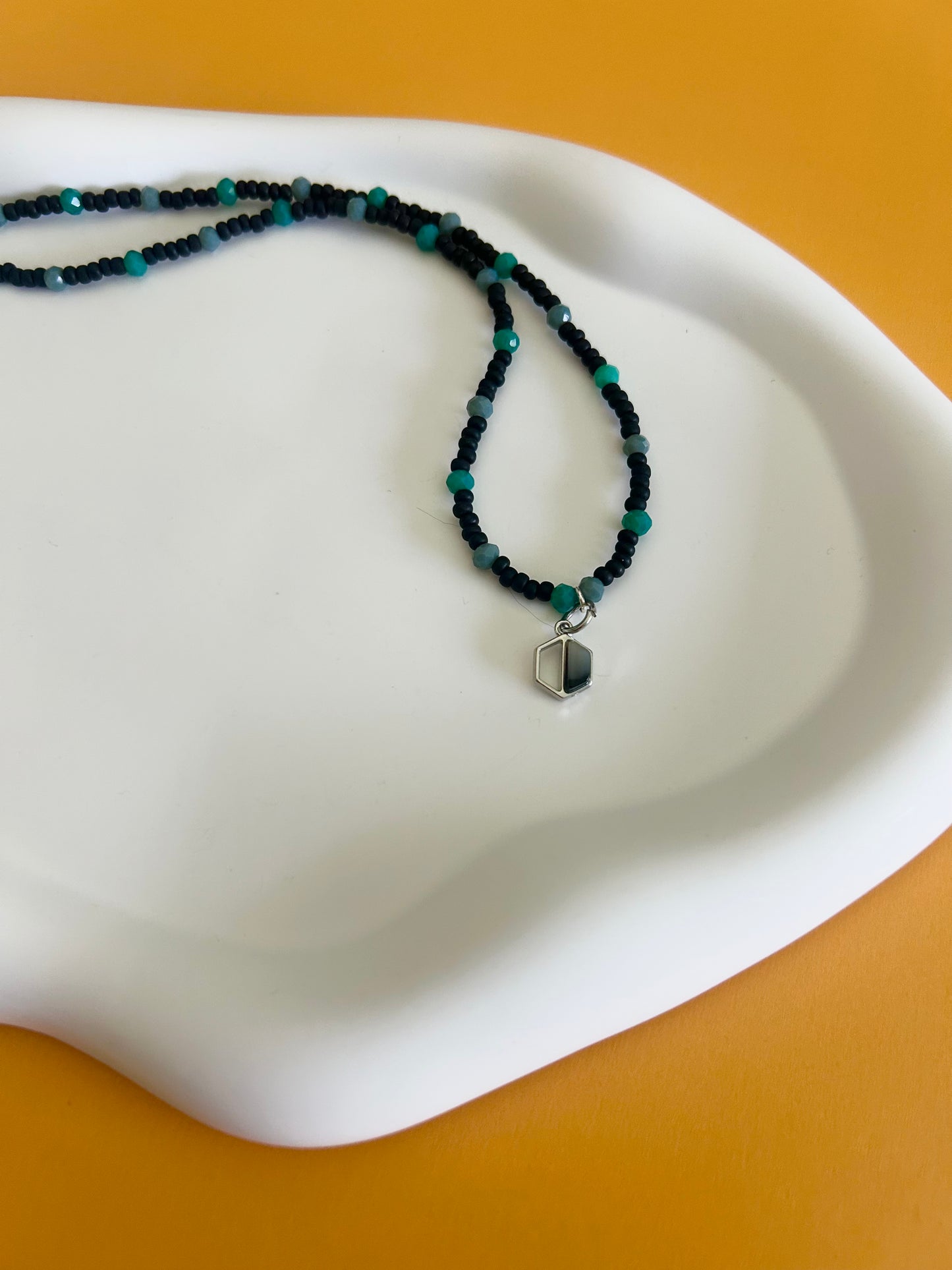 Teal and Black Choker