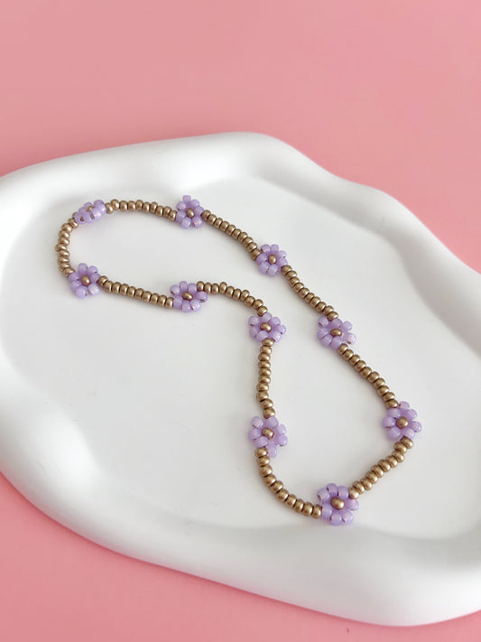 Purple and Gold Daisy Choker