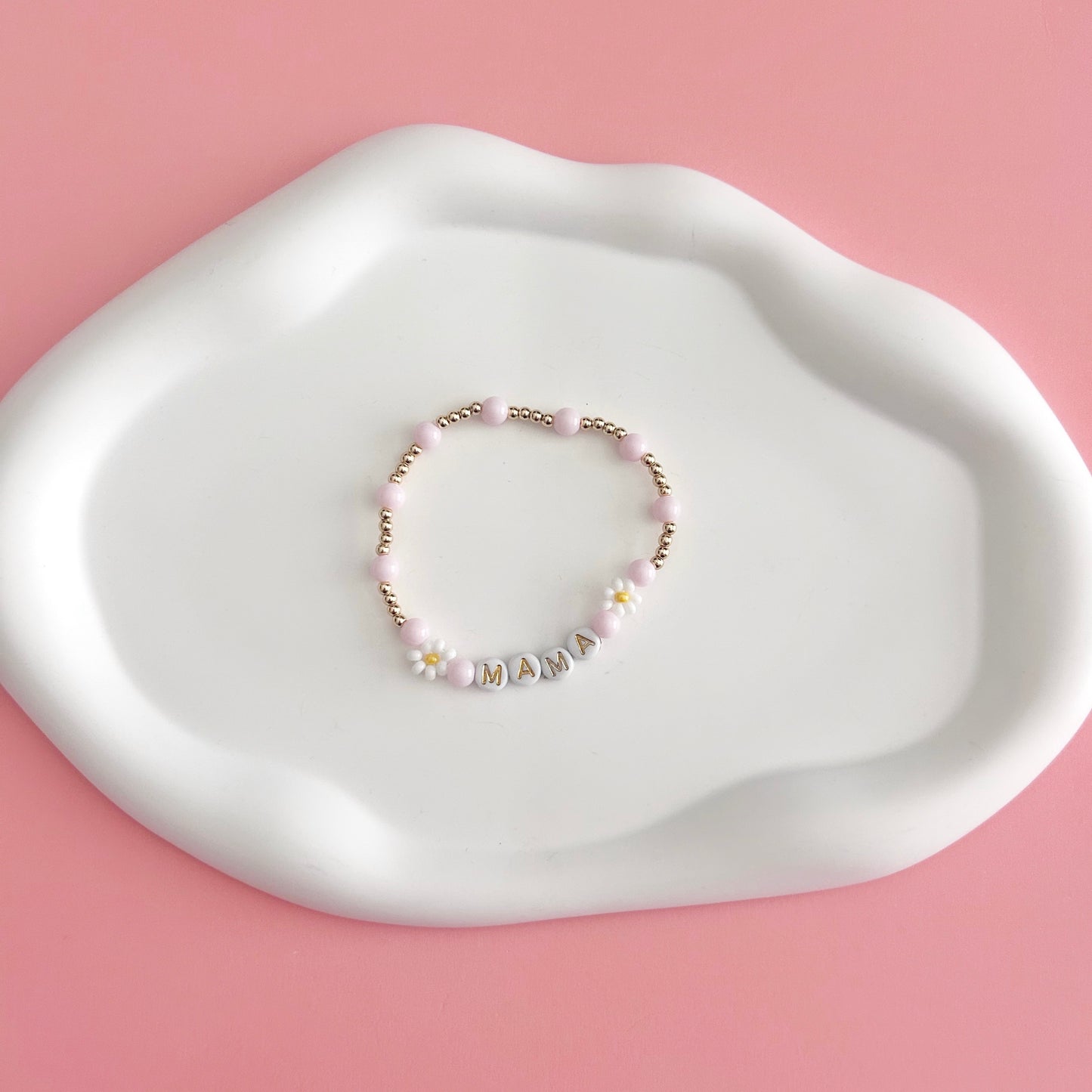 Gold and Pink Mama Bracelet
