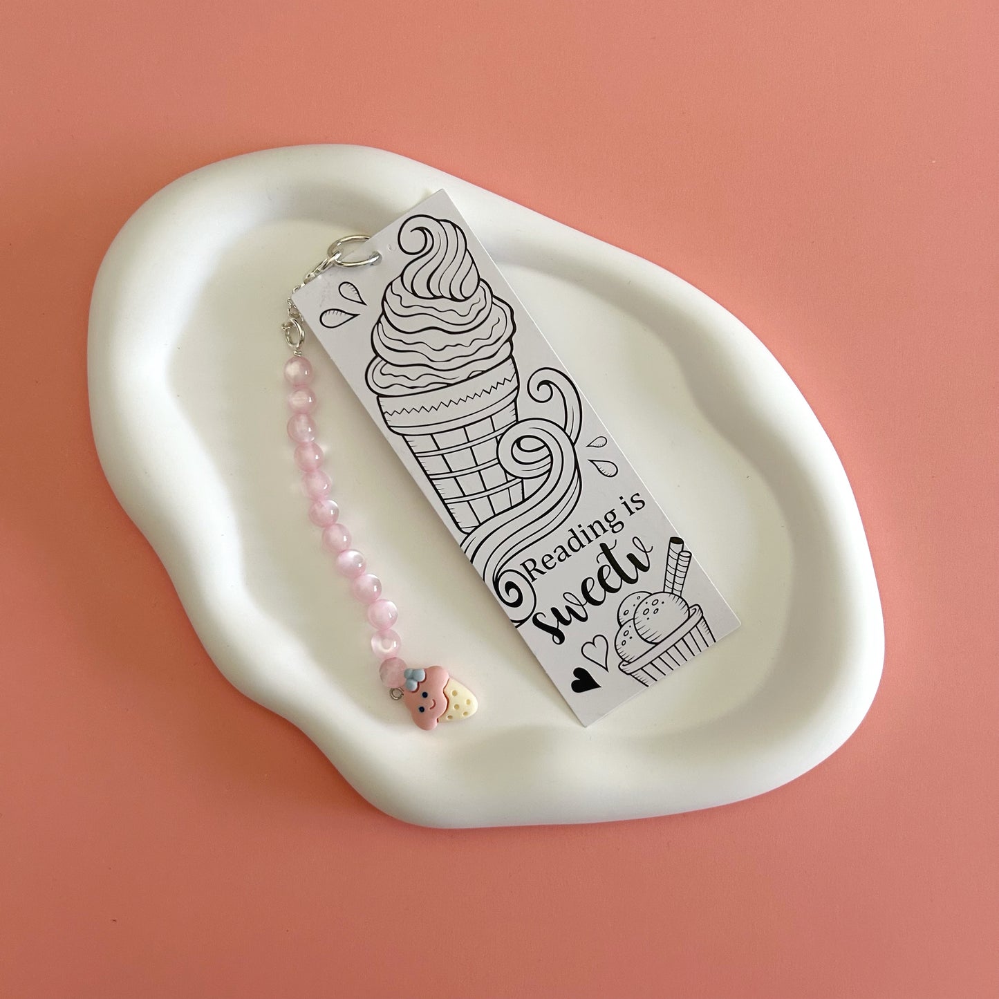 Guitar and Ice Cream Double Sided Bookmark