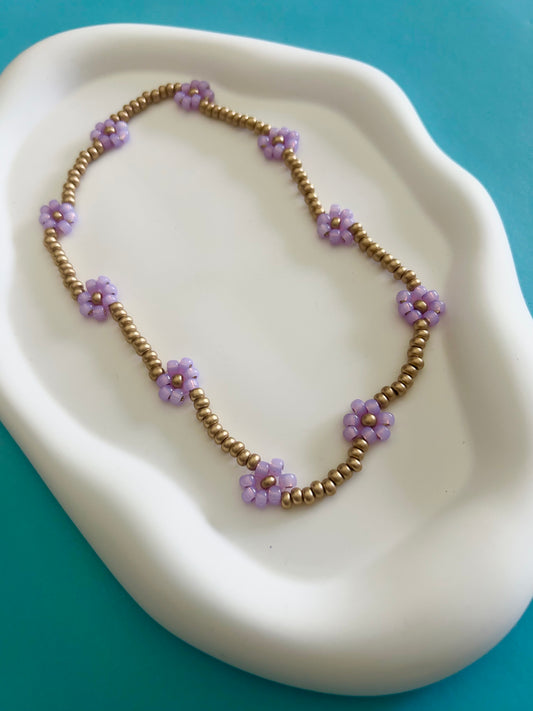 Purple and Gold Daisy Choker