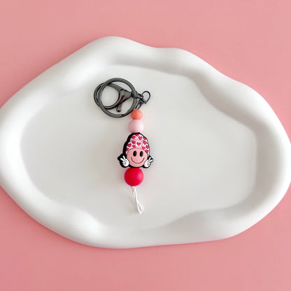 Beanie Smiley Keychain