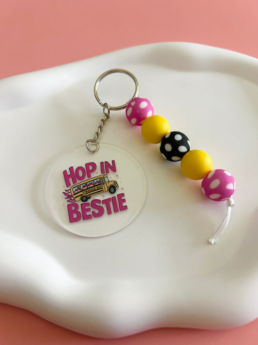 Hop In Bestie Keychain