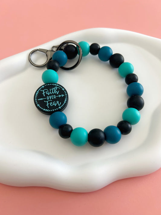 Faith Over Fear Wristlet Keychain