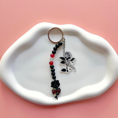 Black Rose Bag Charm