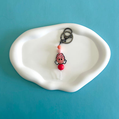 Beanie Smiley Keychain