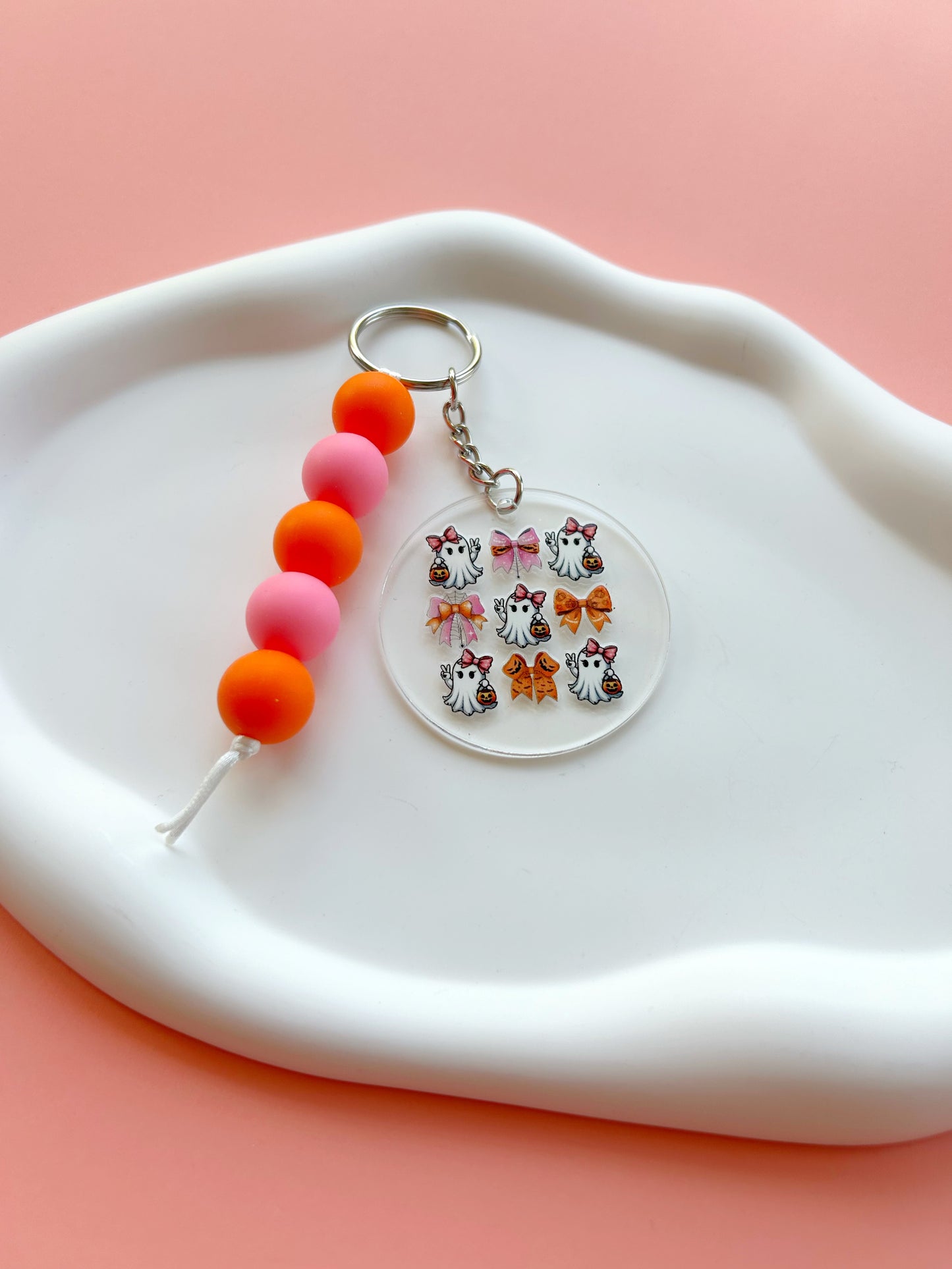 Ghost and Bow Keychain