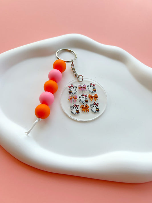 Ghost and Bow Keychain