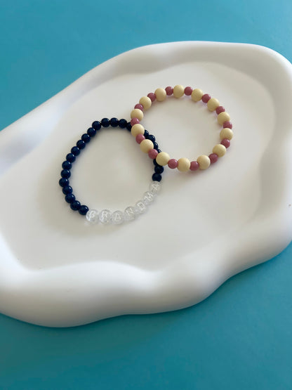 Blue, Pink and Yellow Grandma Stack