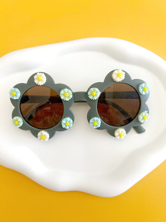 Blue Flower Sunglasses