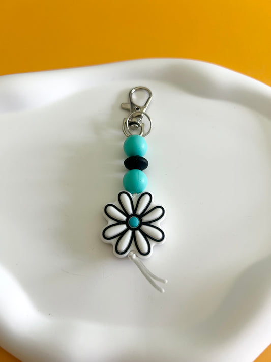 White Flower Backpack Clip