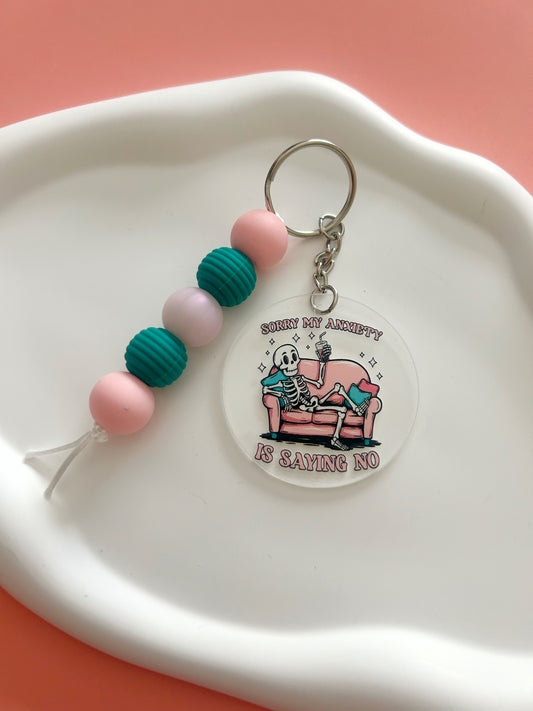 My Anxiety Says No Keychain