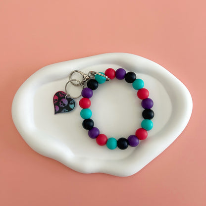 Skull Charm Wristlet Keychain