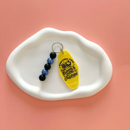 Books and Chickens Keychains