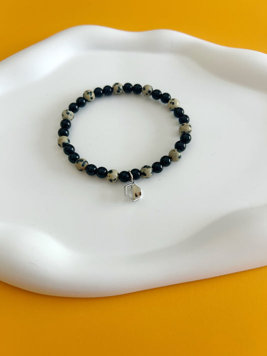 Dalmatian Bead Bracelet