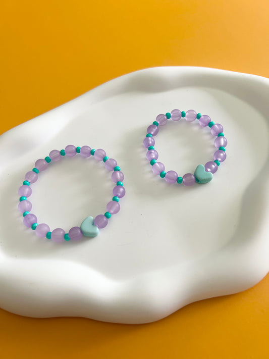 Blue Heart Mama/Mini Bracelet