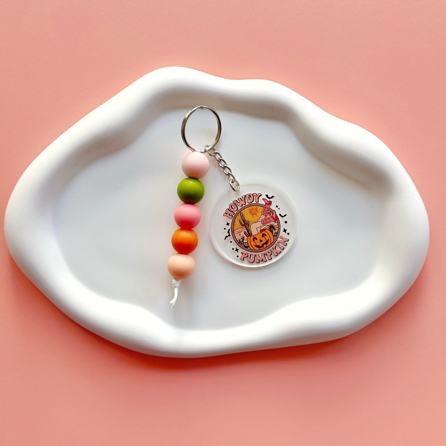 Howdy Pumpkin Keychain