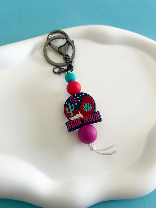 Neon Moon Keychain
