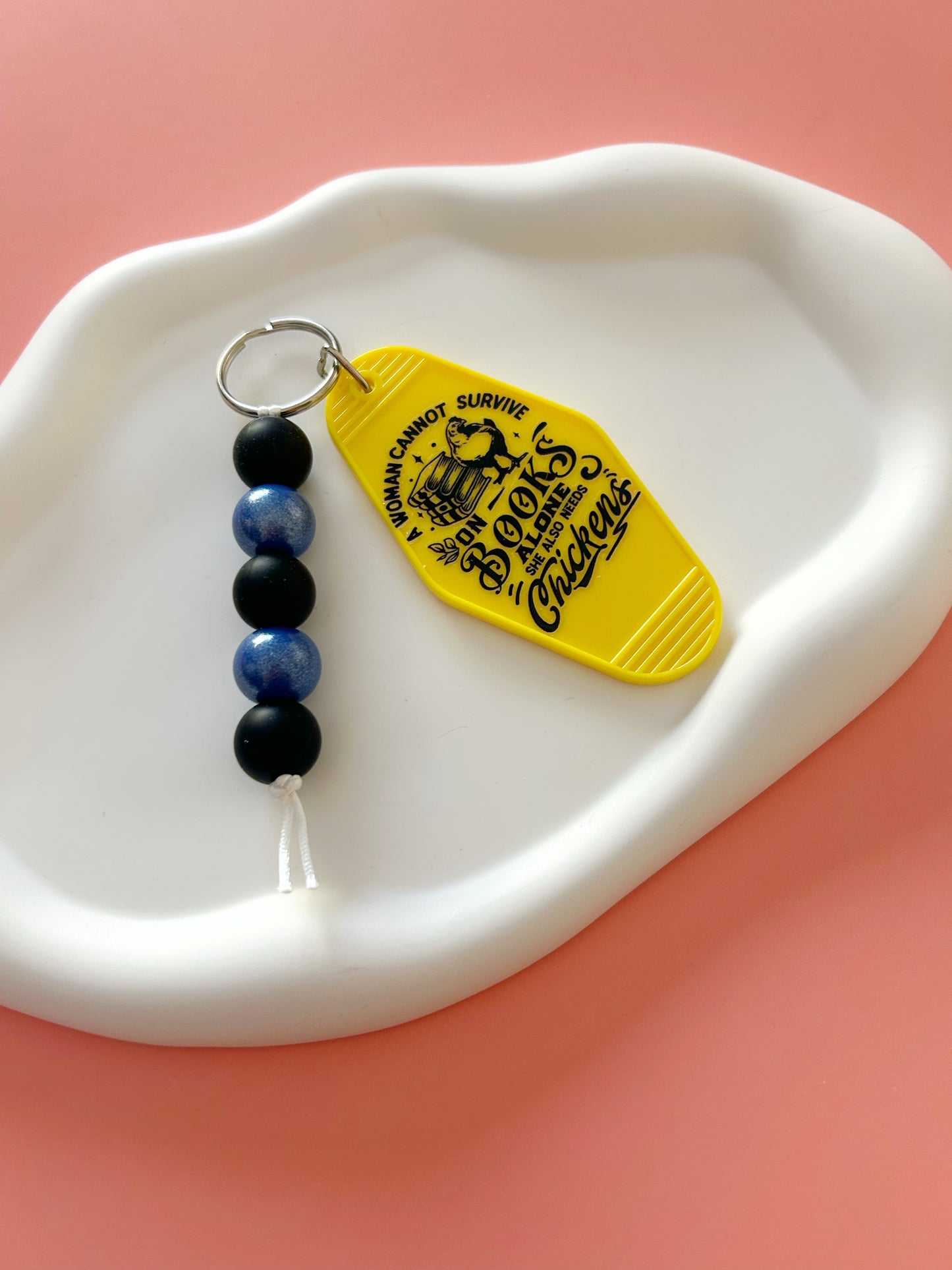 Books and Chickens Keychains