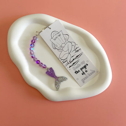 Mermaid and Dolphin Double Sided Bookmark