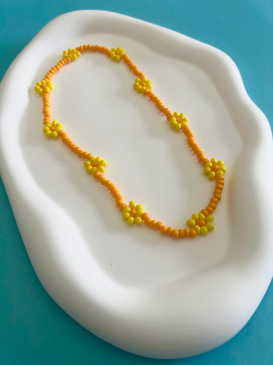 Yellow and Orange Daisy Choker
