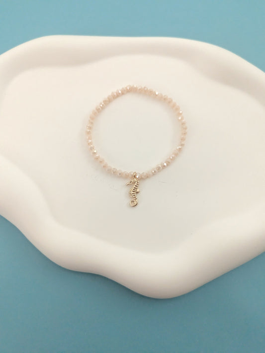 Cream Seahorse Charm Bracelet