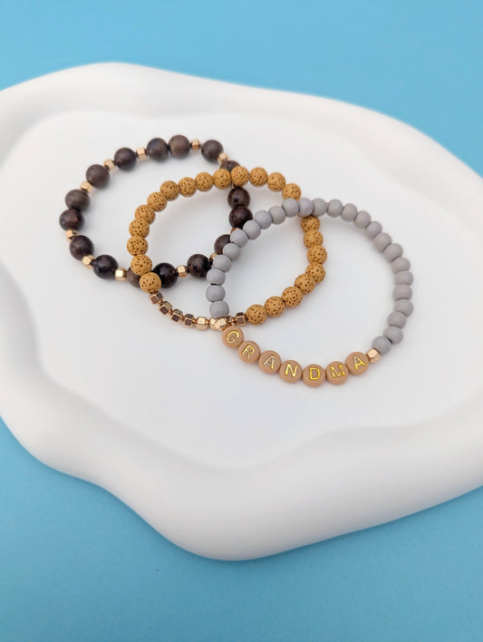Yellow Lava Stone and Wood Grandma Stack