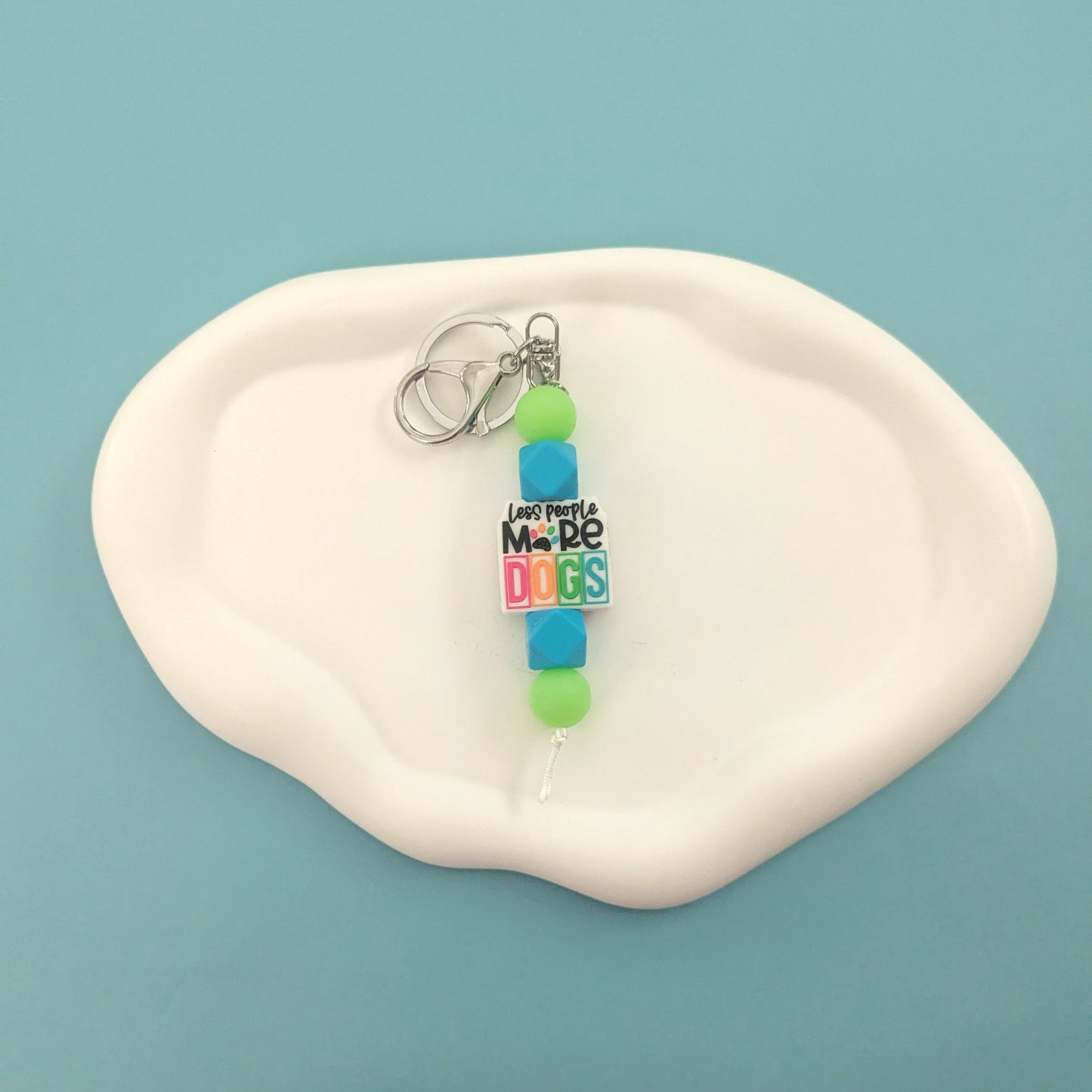 Less People More Dogs Keychain
