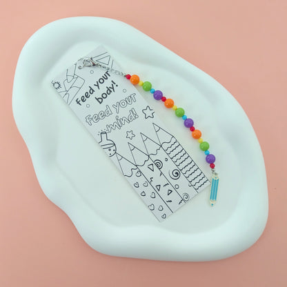 Space and Pencil Double Sided Bookmark