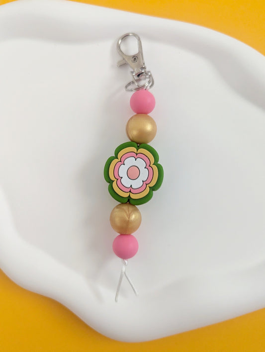Green Flower Backpack Clip