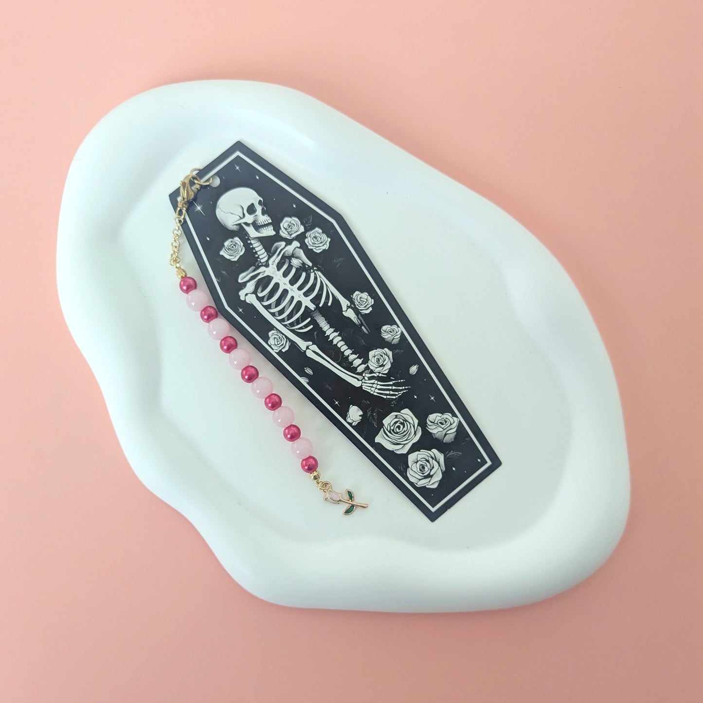Skeleton and Rose Bookmark