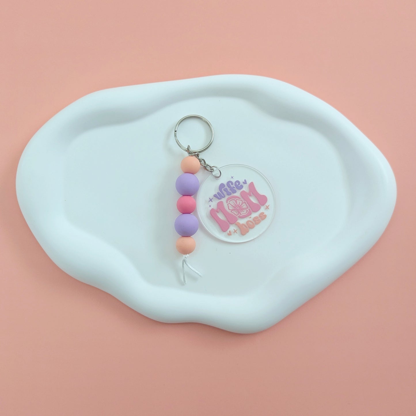 Wife, Mom, Boss Acrylic Keychain