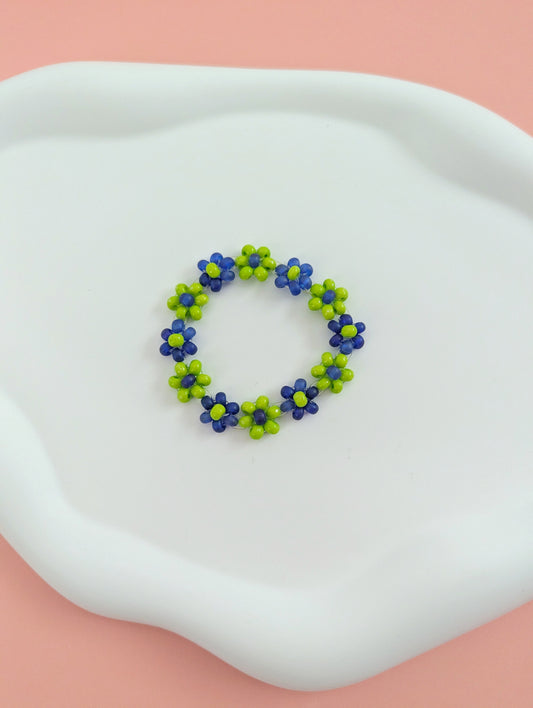 Bright Green and Blue Kids Daisy Bracelet