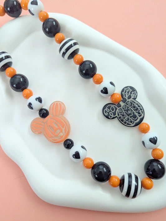 Pumpkin Mickey Kids Necklace