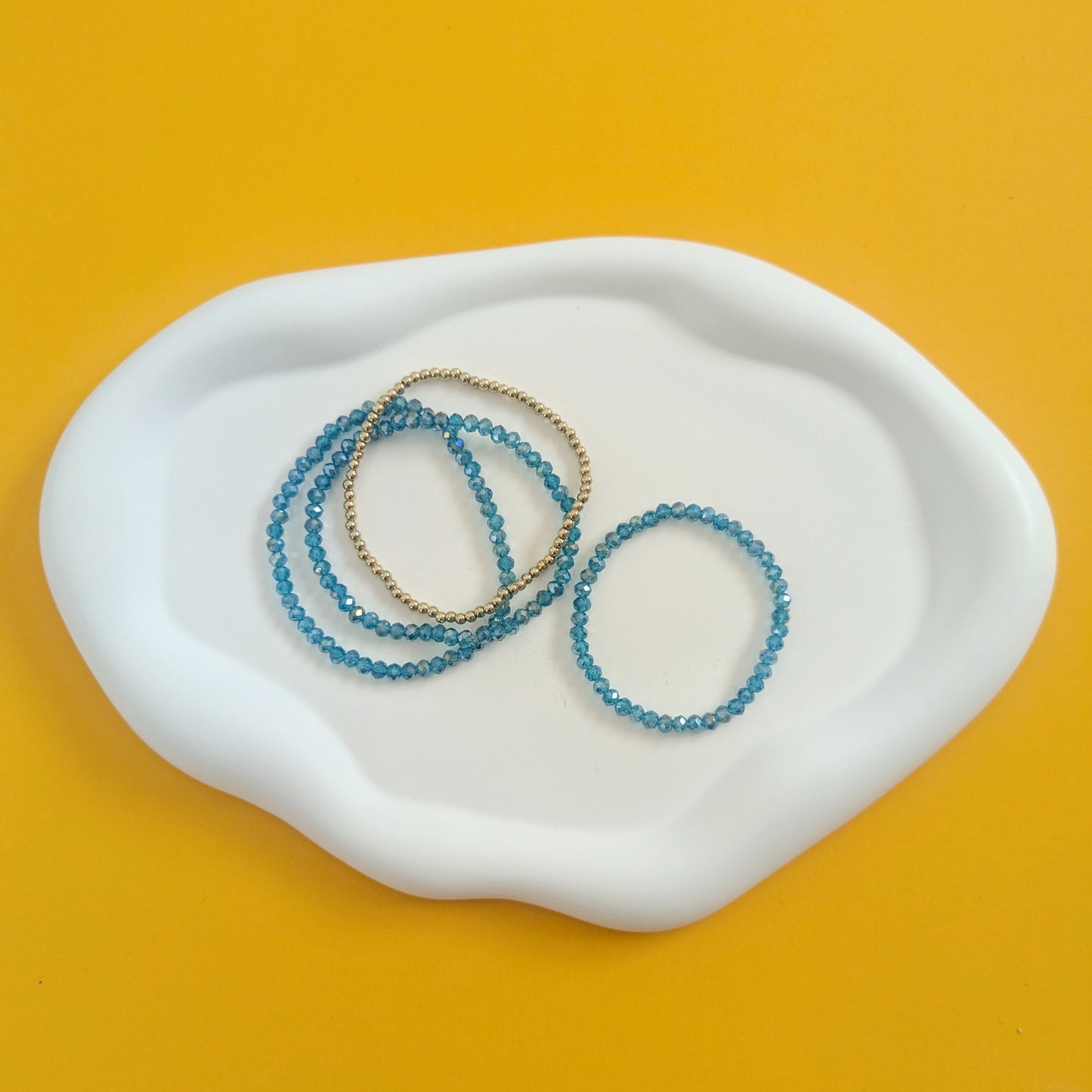 Turquoise and Gold Mama and Mini Bracelets