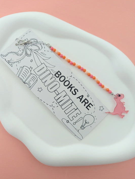 Dinosaur and Rainbow Double Sided Bookmark