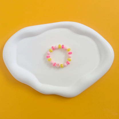 Pink and Yellow Flower Bracelet