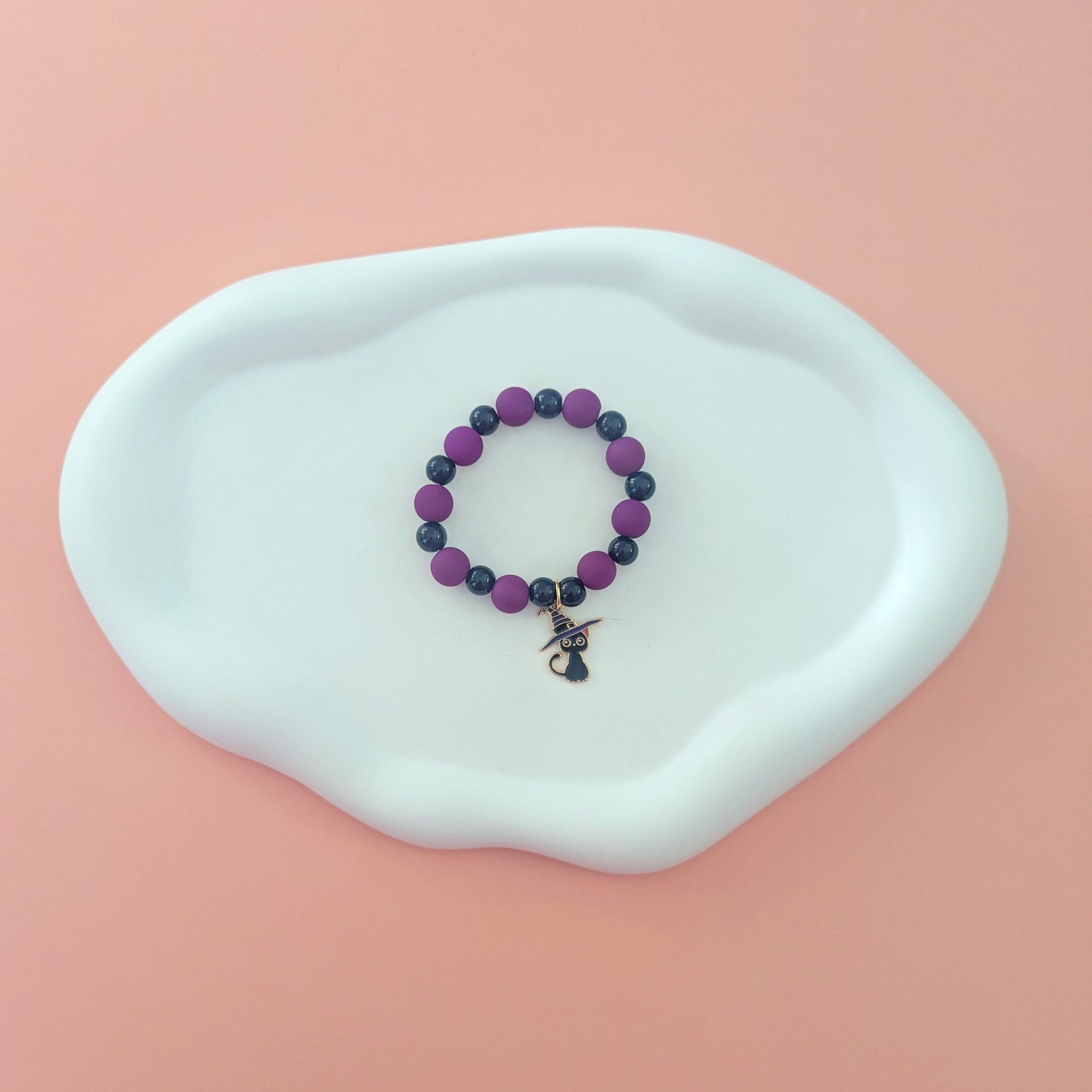 Witch Cat Charm Kids Bracelet